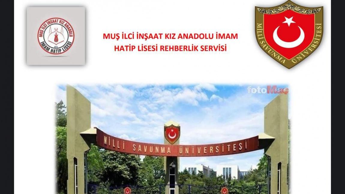 2023-MSÜ (Milli Savunma Üniversitesi) Askeri Öğrenci Aday Belirleme Sınavı'na yönelik rehberlik servisi öğrencilerimizi bilgilendirdi.